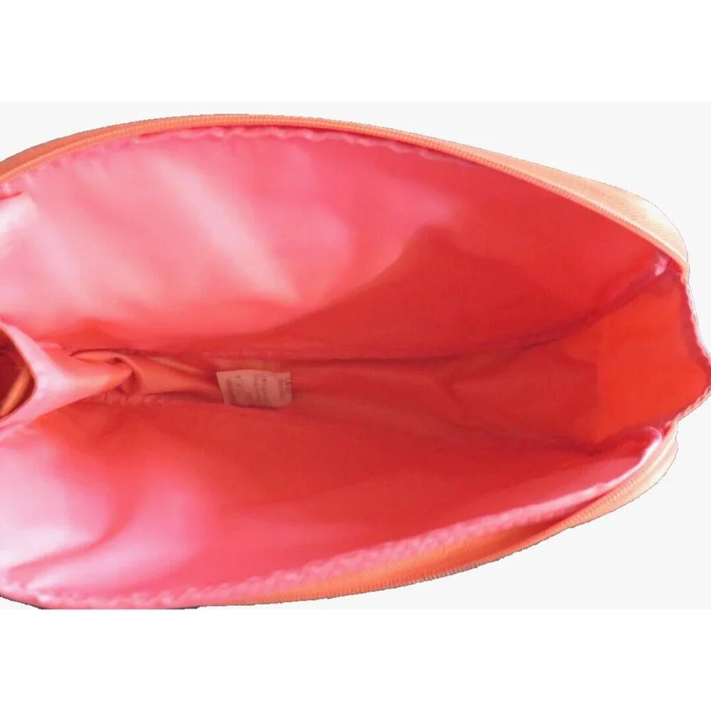 Estee Lauder Orange Make Up Bag Cosmetic Case Travel Zip Bag